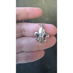 925 Sterling Silver Fleur-de-lis Pendant Vintage